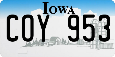 IA license plate COY953