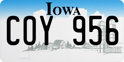 IA license plate COY956