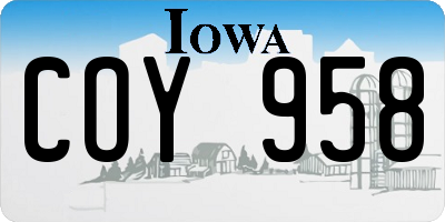 IA license plate COY958