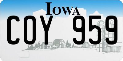 IA license plate COY959
