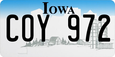 IA license plate COY972