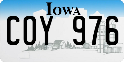 IA license plate COY976