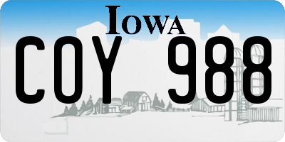 IA license plate COY988