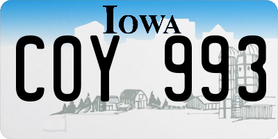 IA license plate COY993