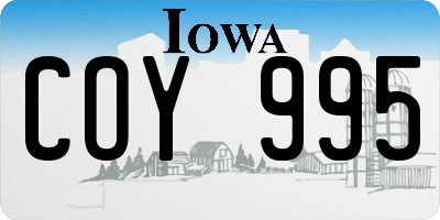 IA license plate COY995