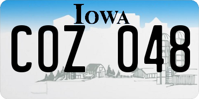 IA license plate COZ048