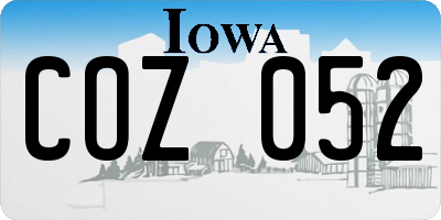 IA license plate COZ052