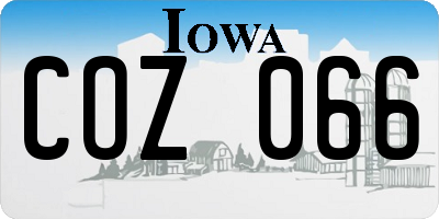 IA license plate COZ066