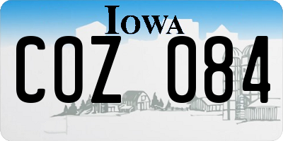 IA license plate COZ084