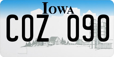 IA license plate COZ090