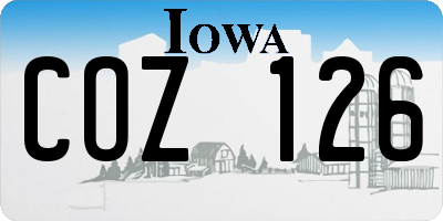 IA license plate COZ126