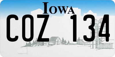 IA license plate COZ134