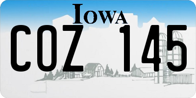 IA license plate COZ145