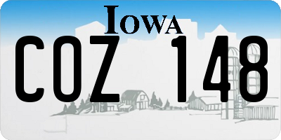 IA license plate COZ148