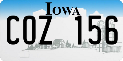 IA license plate COZ156