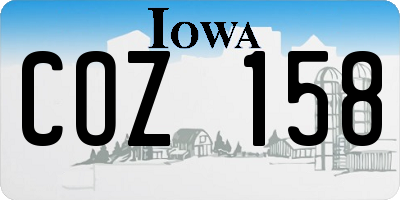 IA license plate COZ158