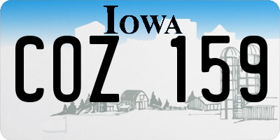 IA license plate COZ159