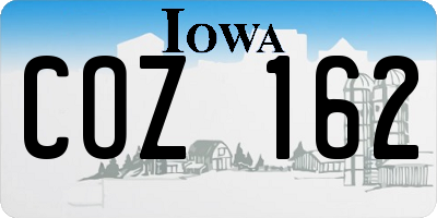 IA license plate COZ162