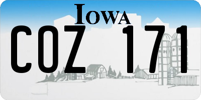 IA license plate COZ171