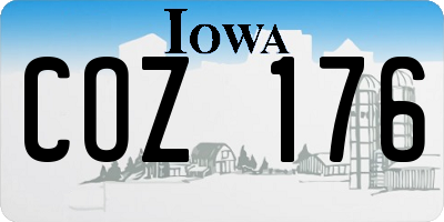 IA license plate COZ176