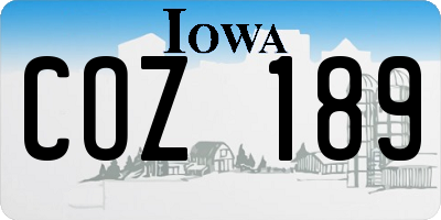 IA license plate COZ189