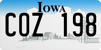 IA license plate COZ198