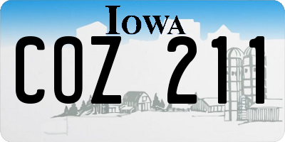 IA license plate COZ211