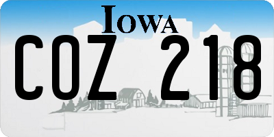 IA license plate COZ218