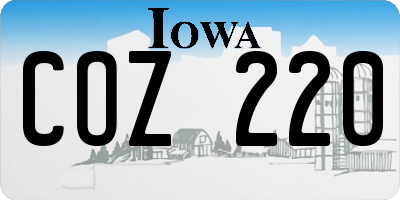 IA license plate COZ220