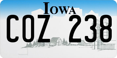 IA license plate COZ238
