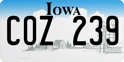 IA license plate COZ239