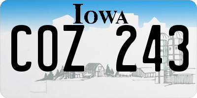 IA license plate COZ243