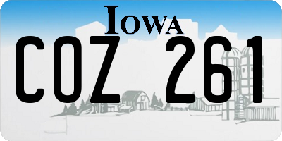 IA license plate COZ261