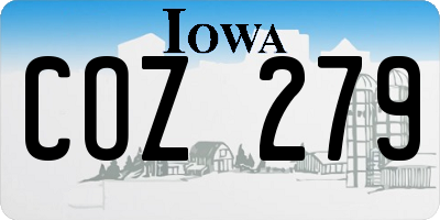 IA license plate COZ279