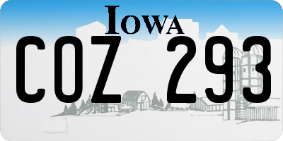 IA license plate COZ293