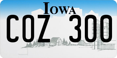 IA license plate COZ300