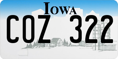 IA license plate COZ322