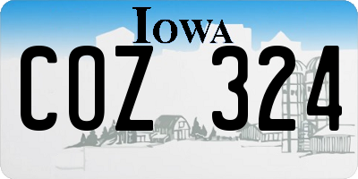 IA license plate COZ324