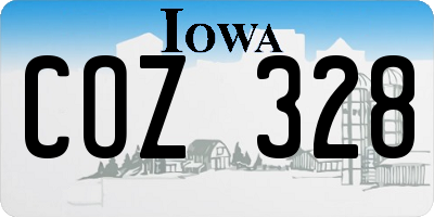 IA license plate COZ328