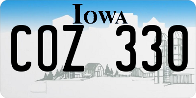 IA license plate COZ330