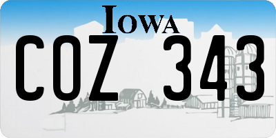 IA license plate COZ343