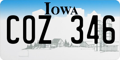 IA license plate COZ346