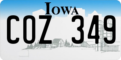 IA license plate COZ349