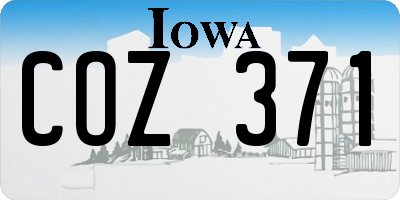 IA license plate COZ371