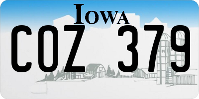 IA license plate COZ379