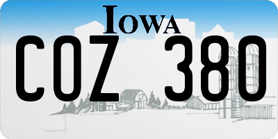 IA license plate COZ380