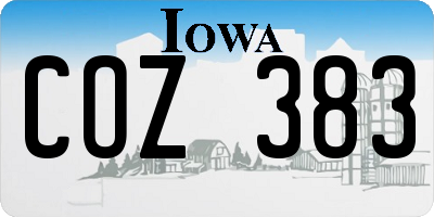 IA license plate COZ383