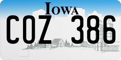 IA license plate COZ386