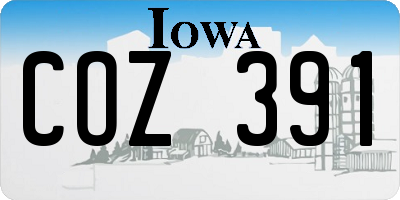 IA license plate COZ391