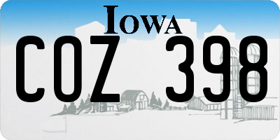 IA license plate COZ398